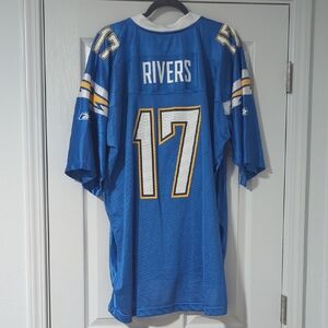 Reebok Blue and White NFL Authentic Football Jersey